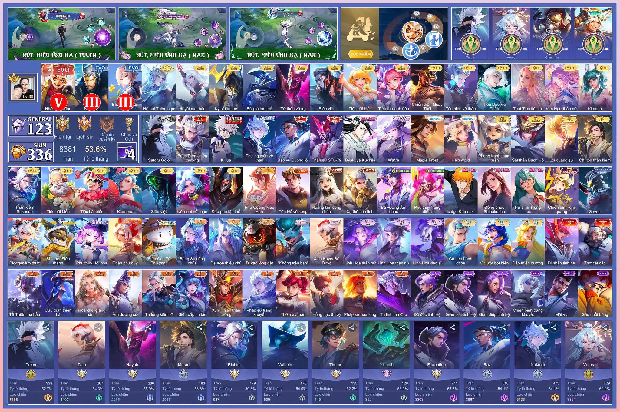 Acc nhiều tướng nhiều trang phục